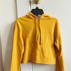H&M Yellow Cropped Hoodie